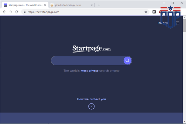 Startpage website